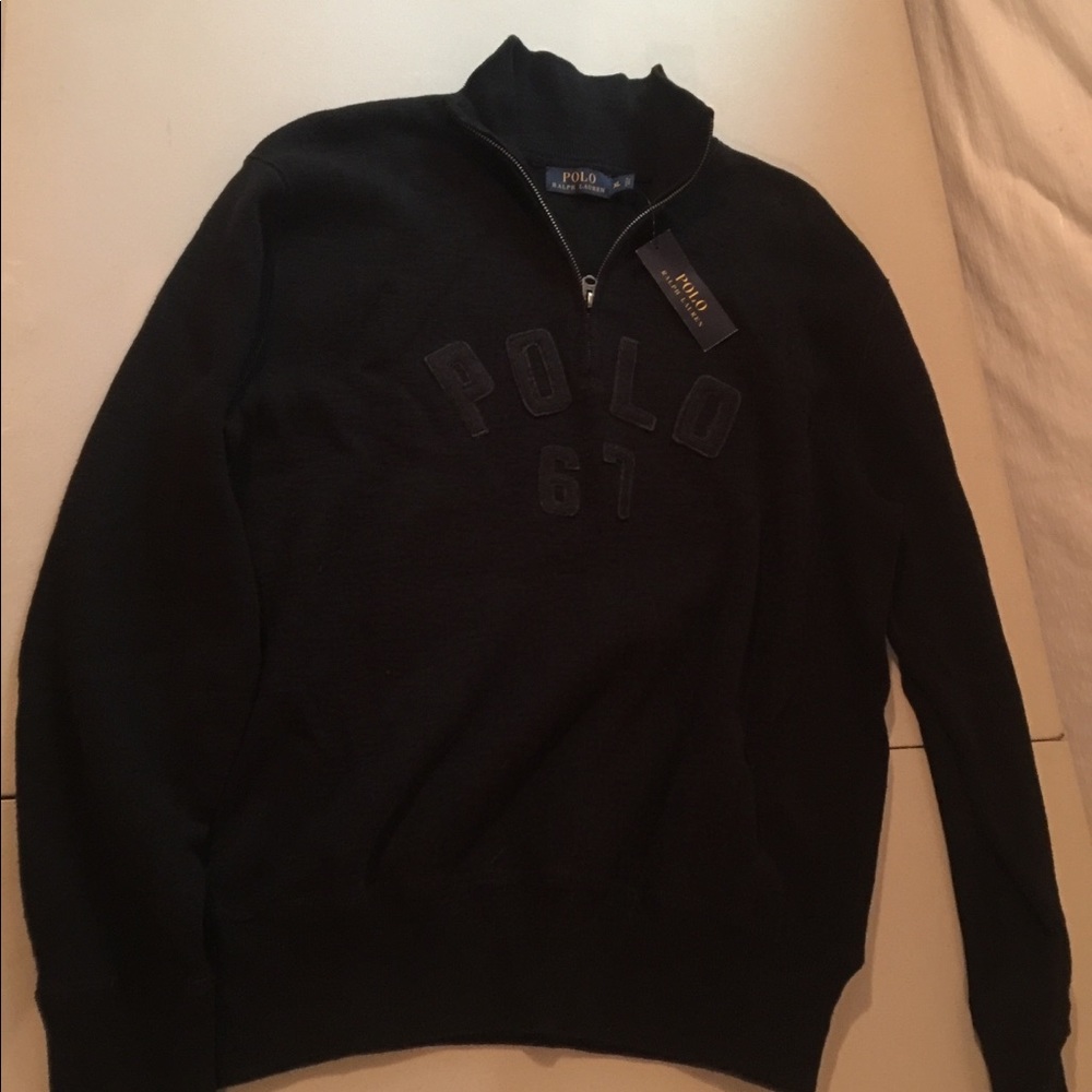 Polo Zip Sweatshirt, 100% cotton, NWT